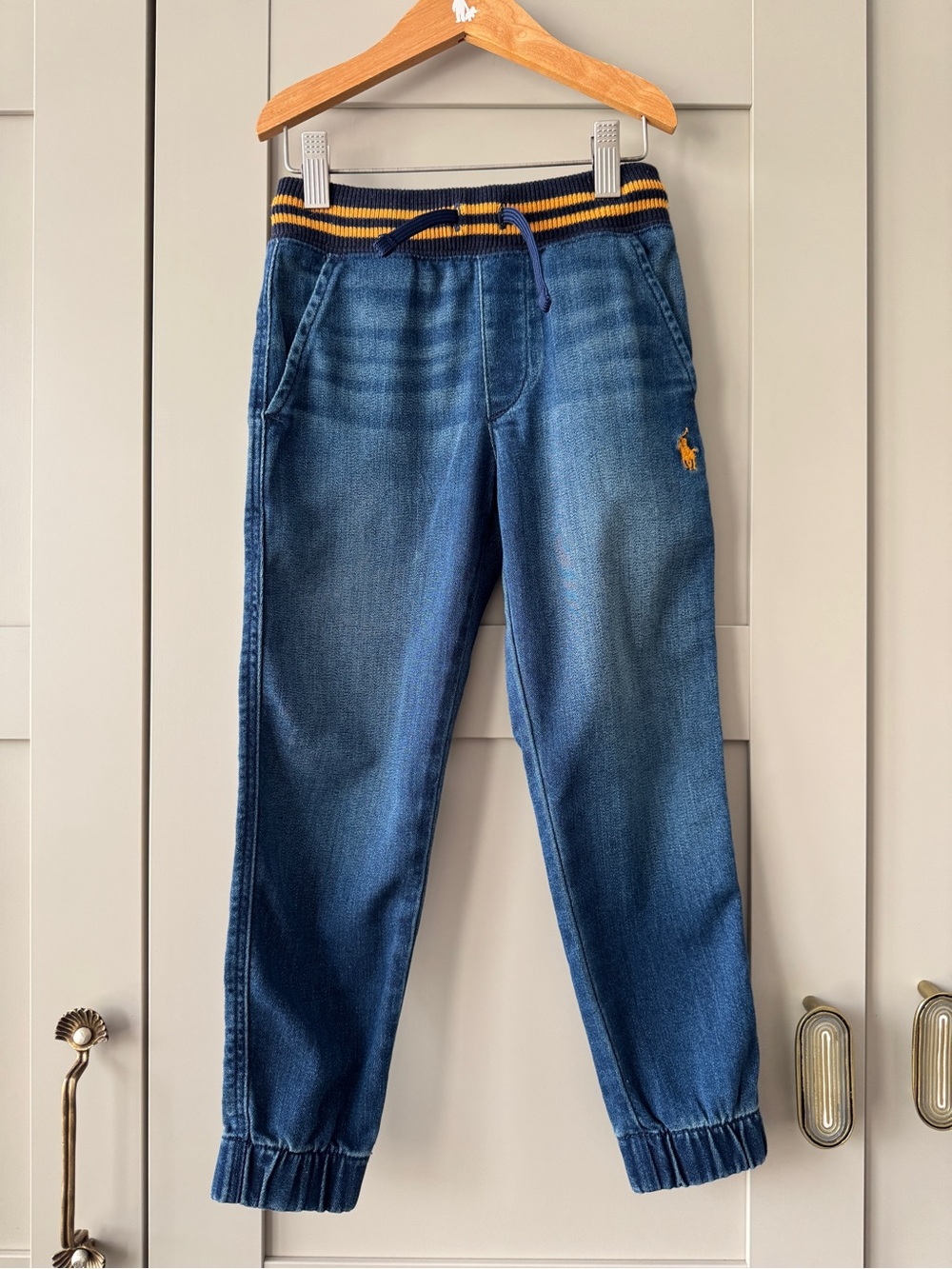 Polo Jogger Style Soft Jeans Boys 6 Ribbed Adjustable Waistband by Ralph Lauren